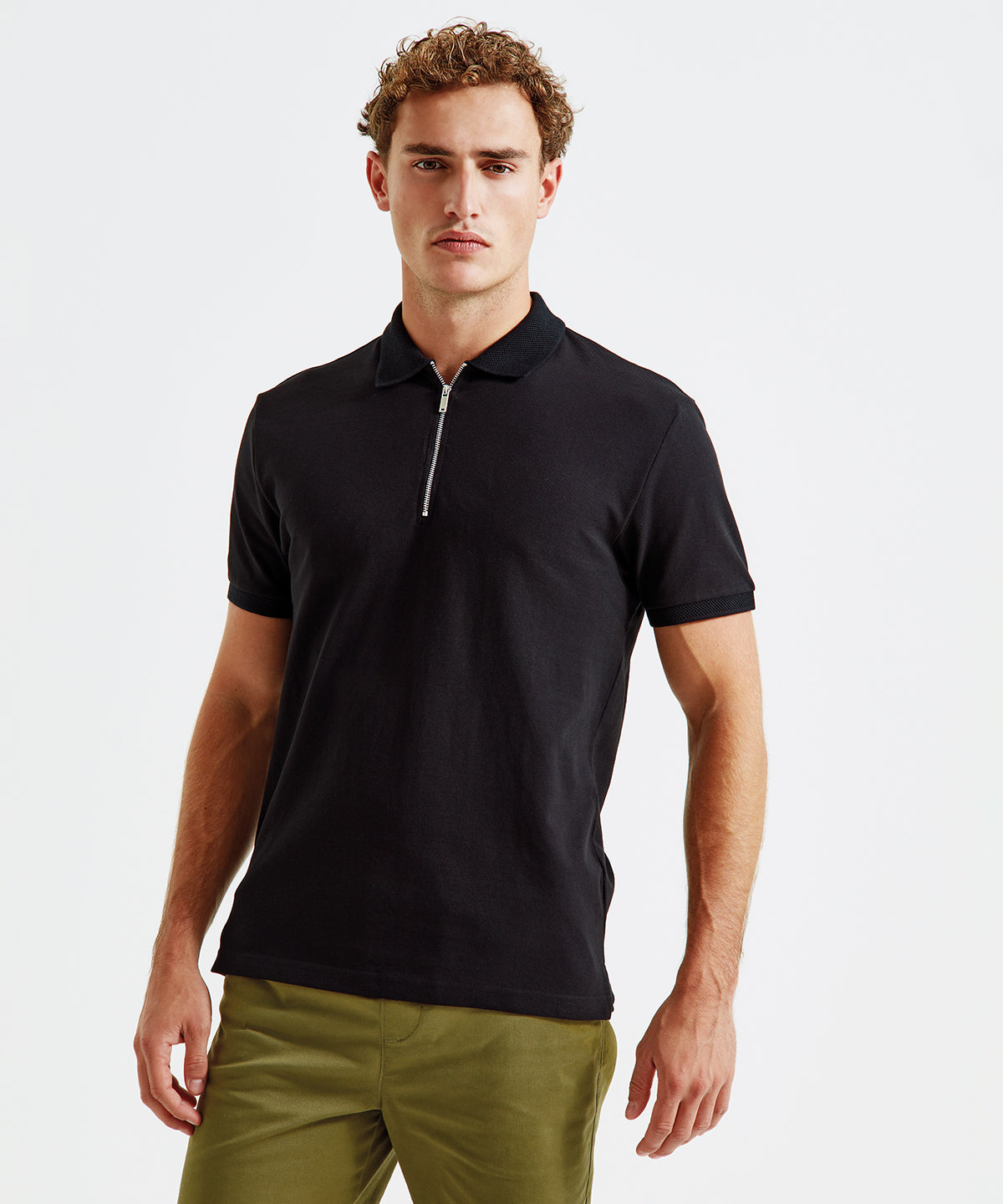 Men's zip polo