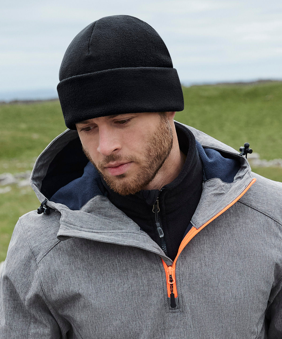 Recycled fleece cuffed beanie