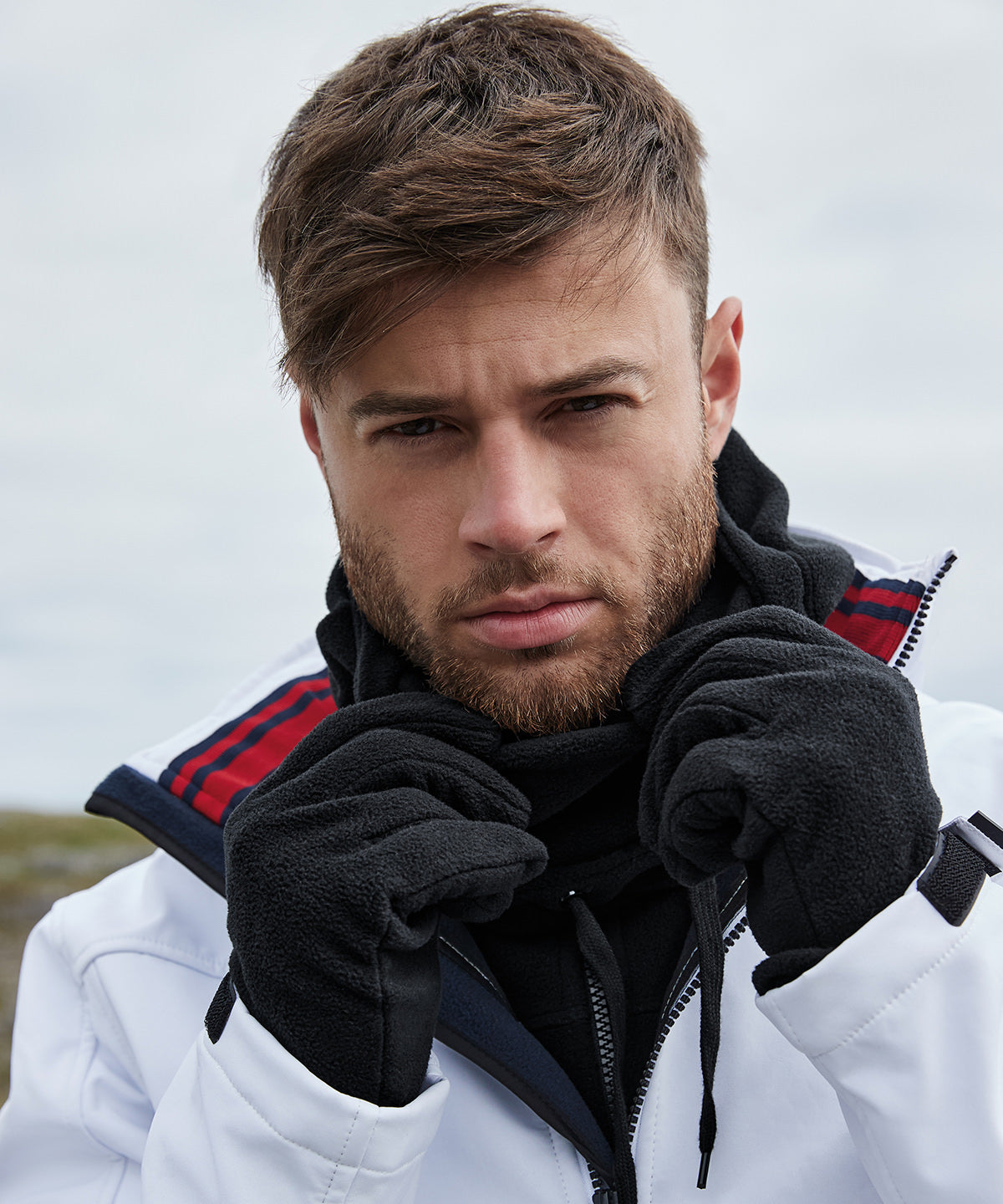 Recycled fleece hood