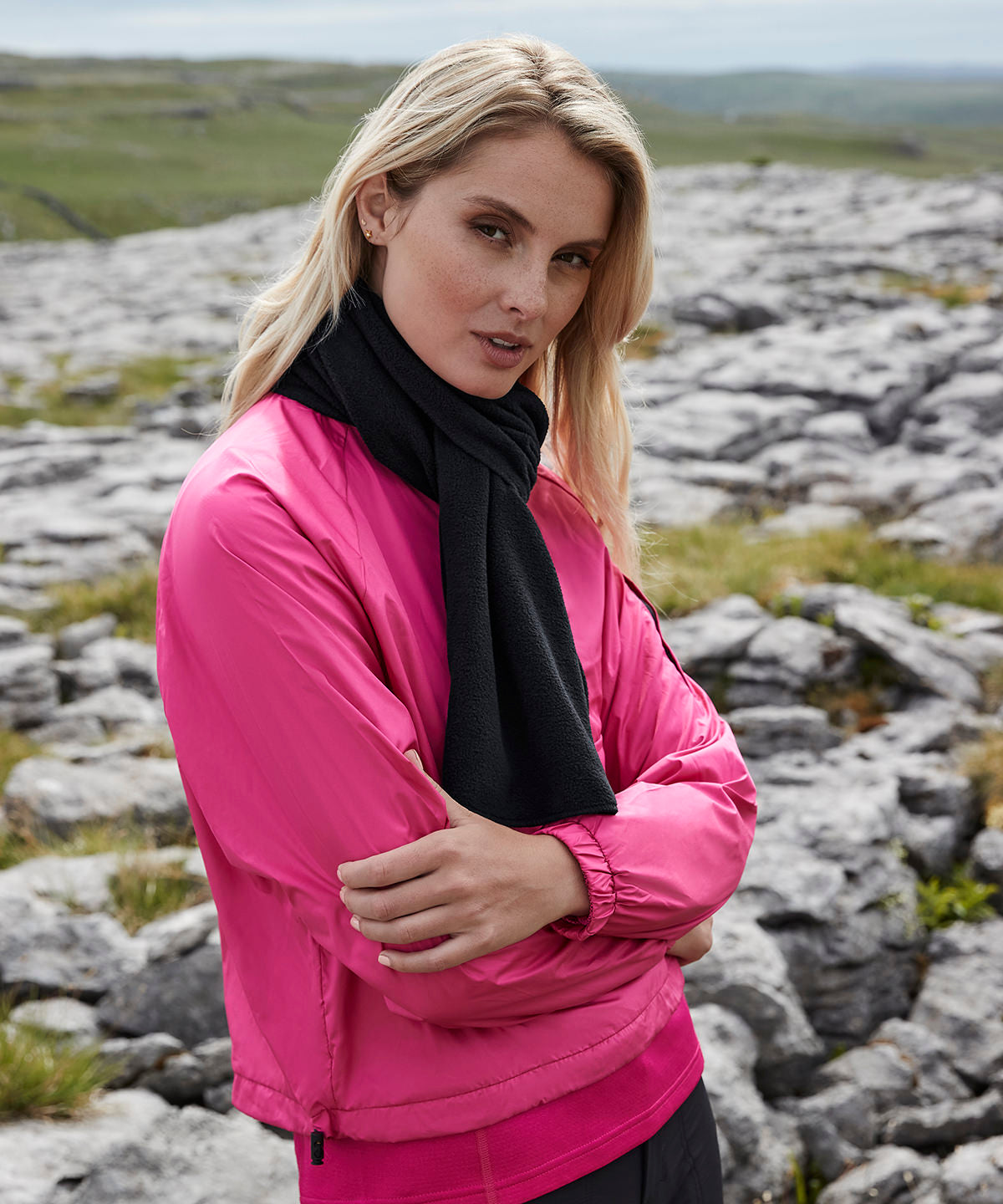 Recycled fleece scarf