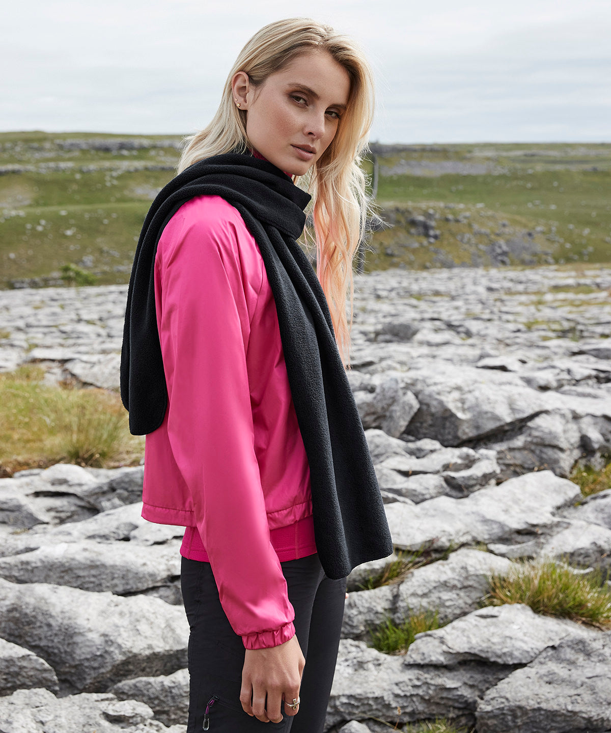 Recycled fleece scarf