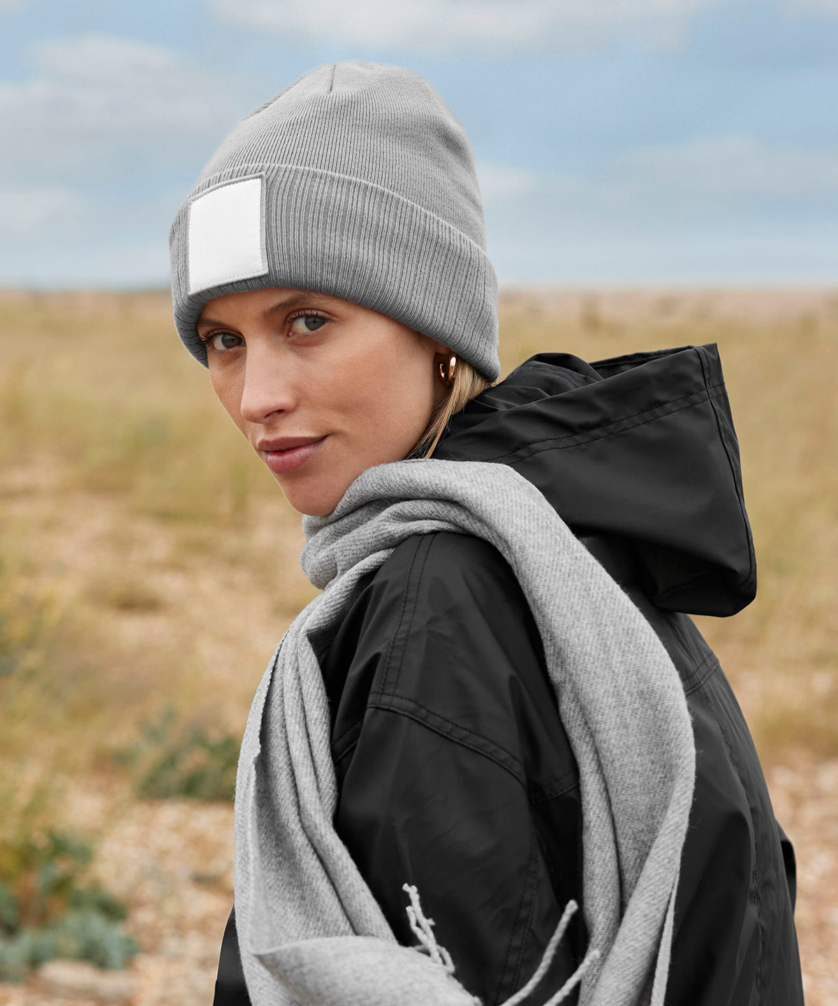 Appliqué patch beanie