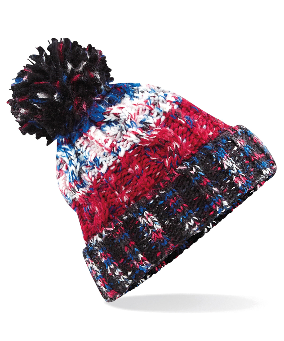 Corkscrew pom pom beanie