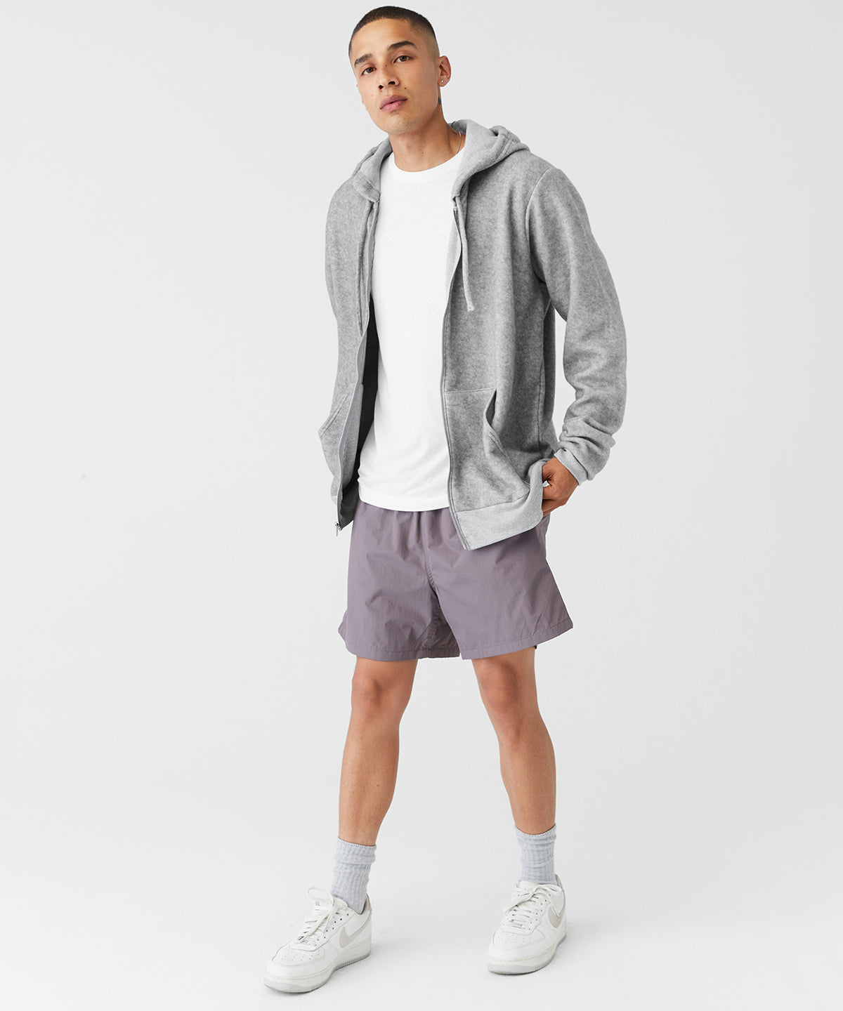 Unisex sueded fleece full-zip hoodie