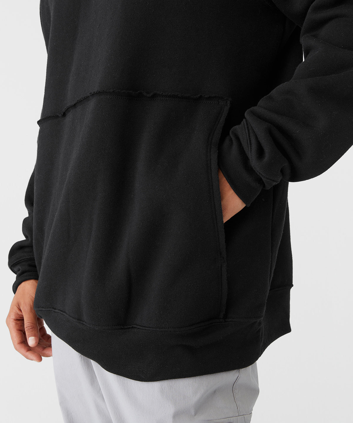 Unisex raw-seam crew pullover