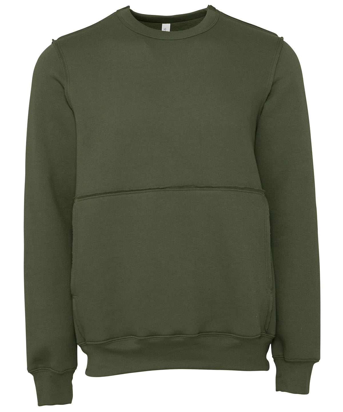 Unisex raw-seam crew pullover