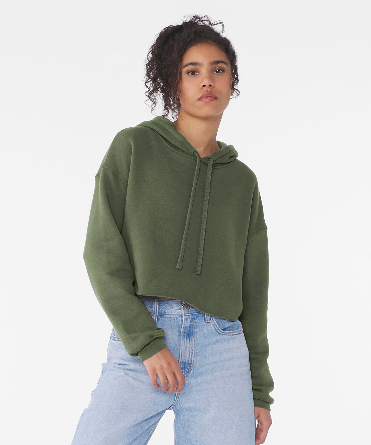 Women's cropped fleece hoodie
