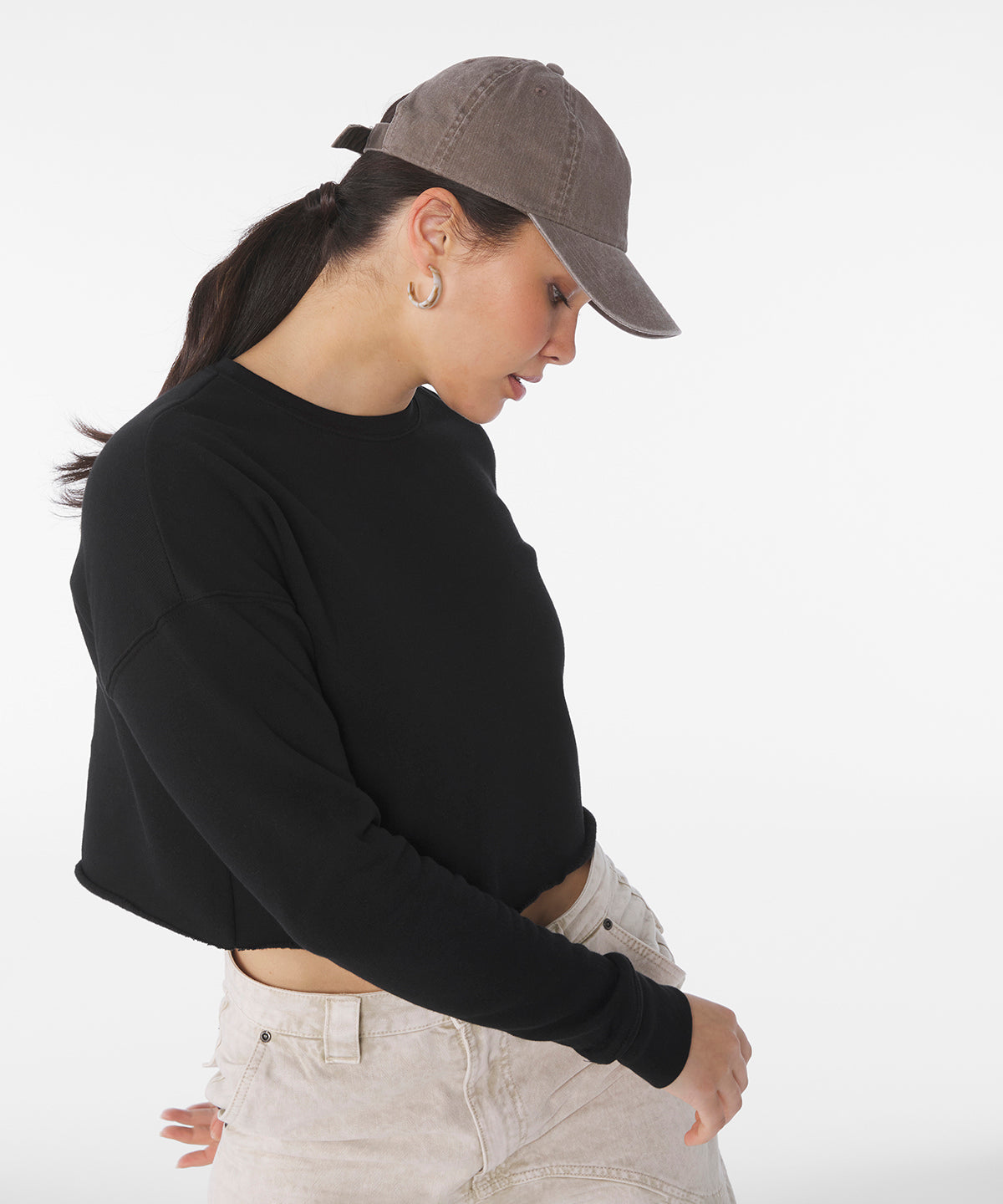 Women's cropped crew fleece