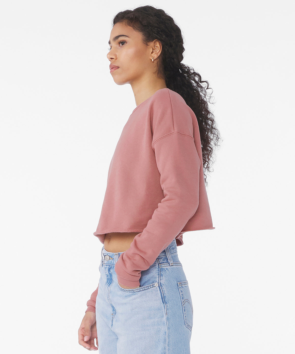 Women's cropped crew fleece