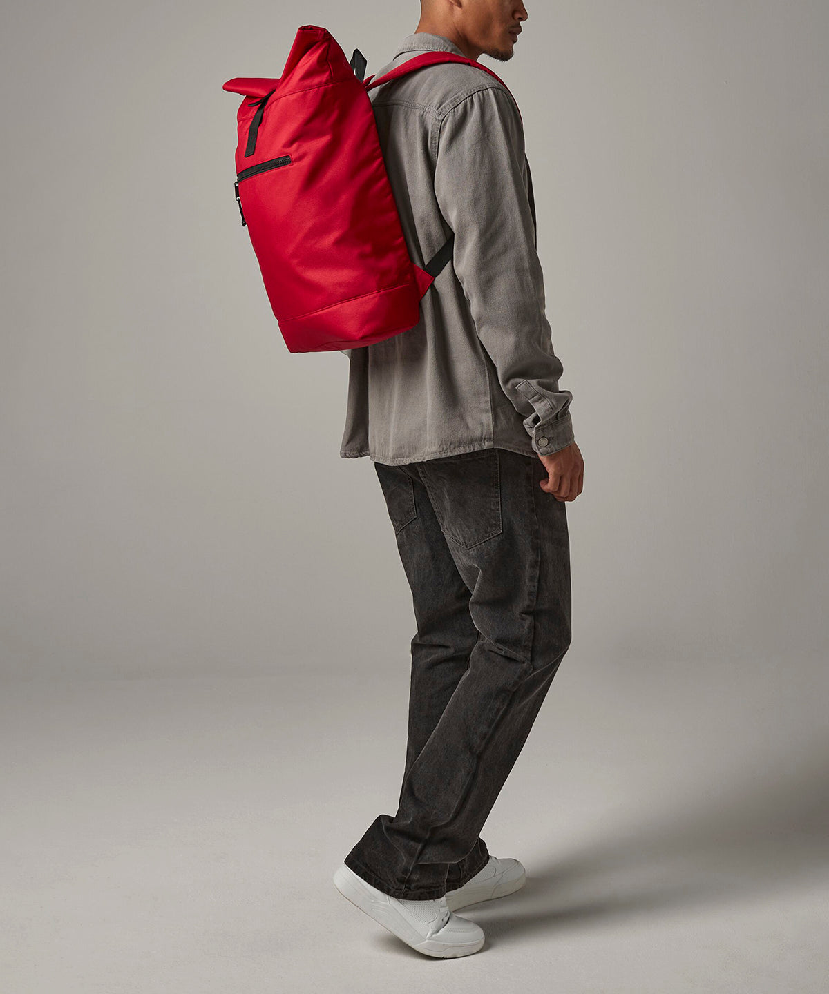 Recycled rolled-top backpack