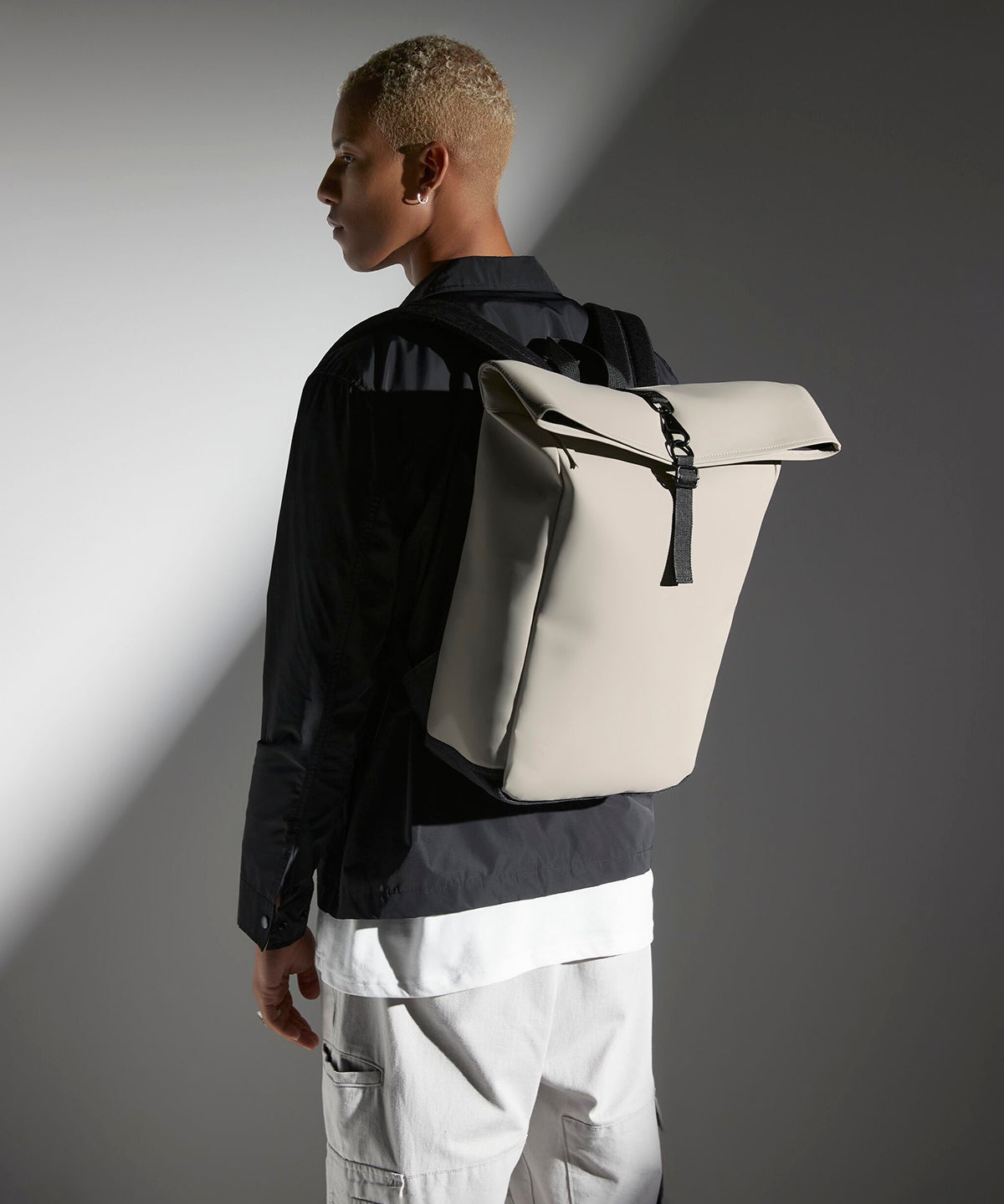 Matte PU rolltop backpack