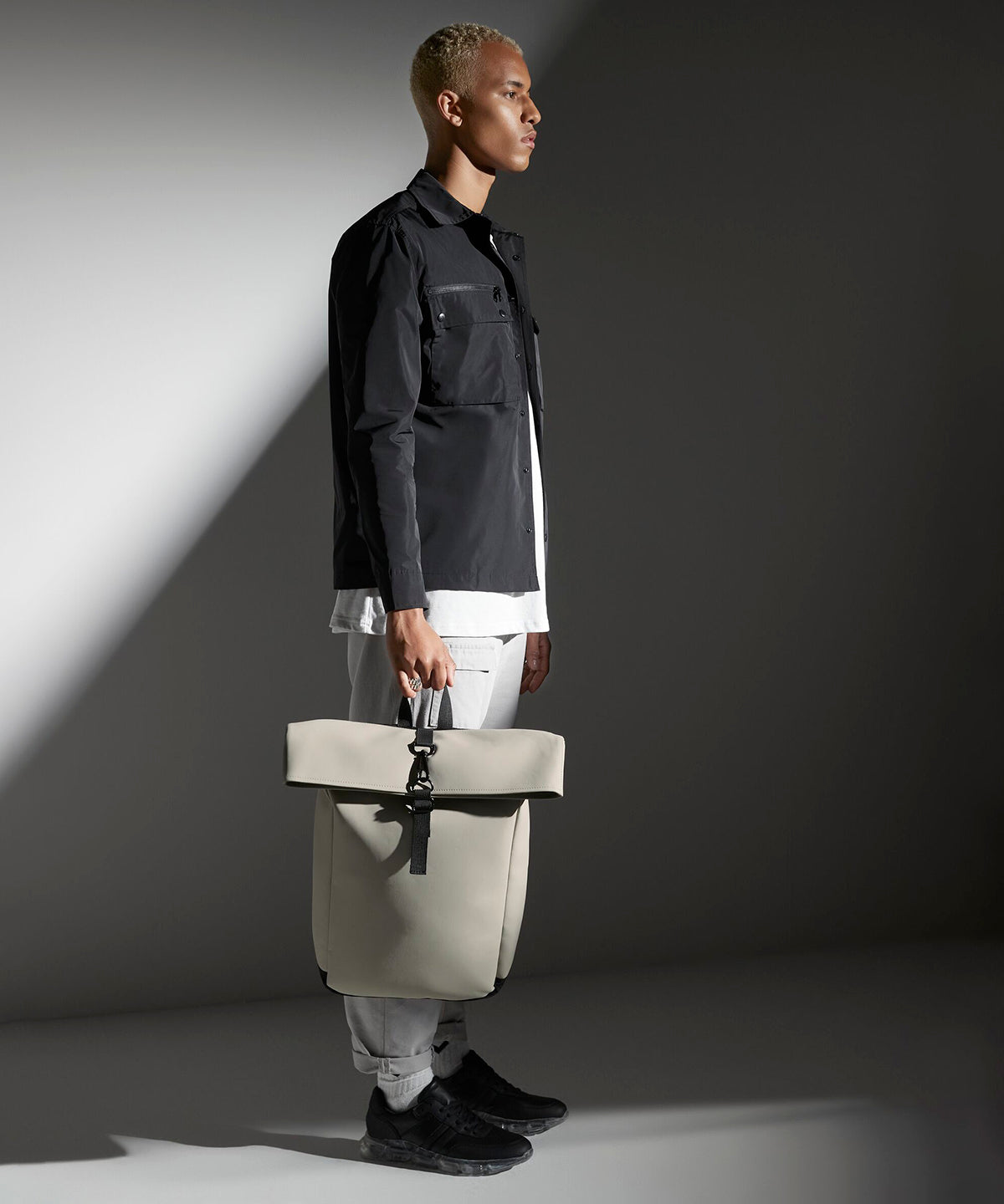 Matte PU rolltop backpack