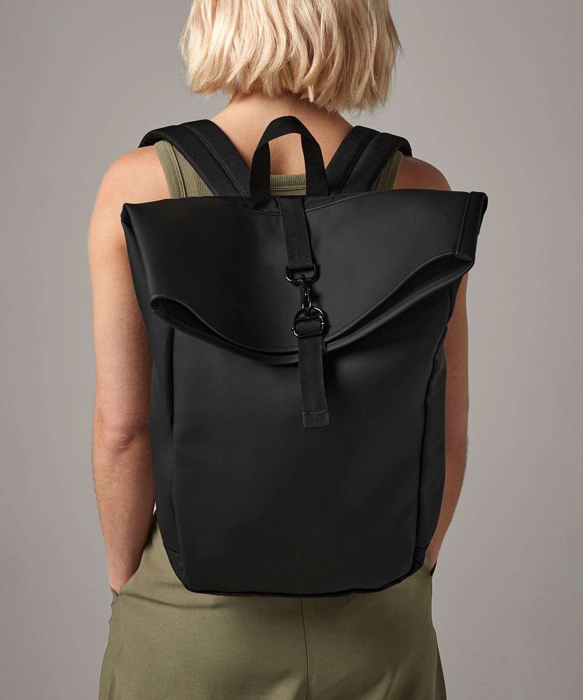 Matte PU rolltop backpack