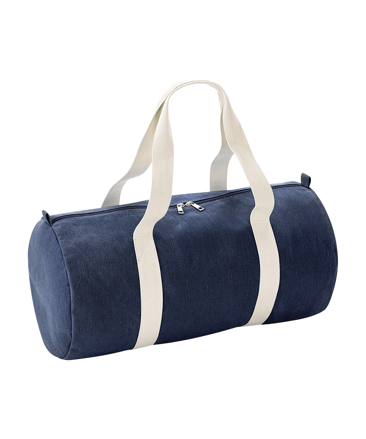Denim barrel bag