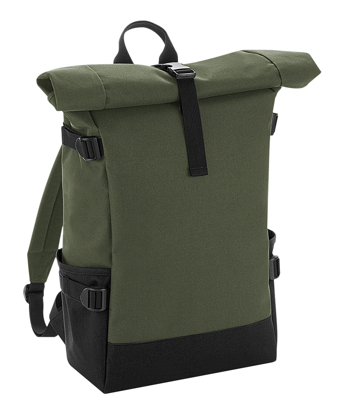 Block roll-top backpack