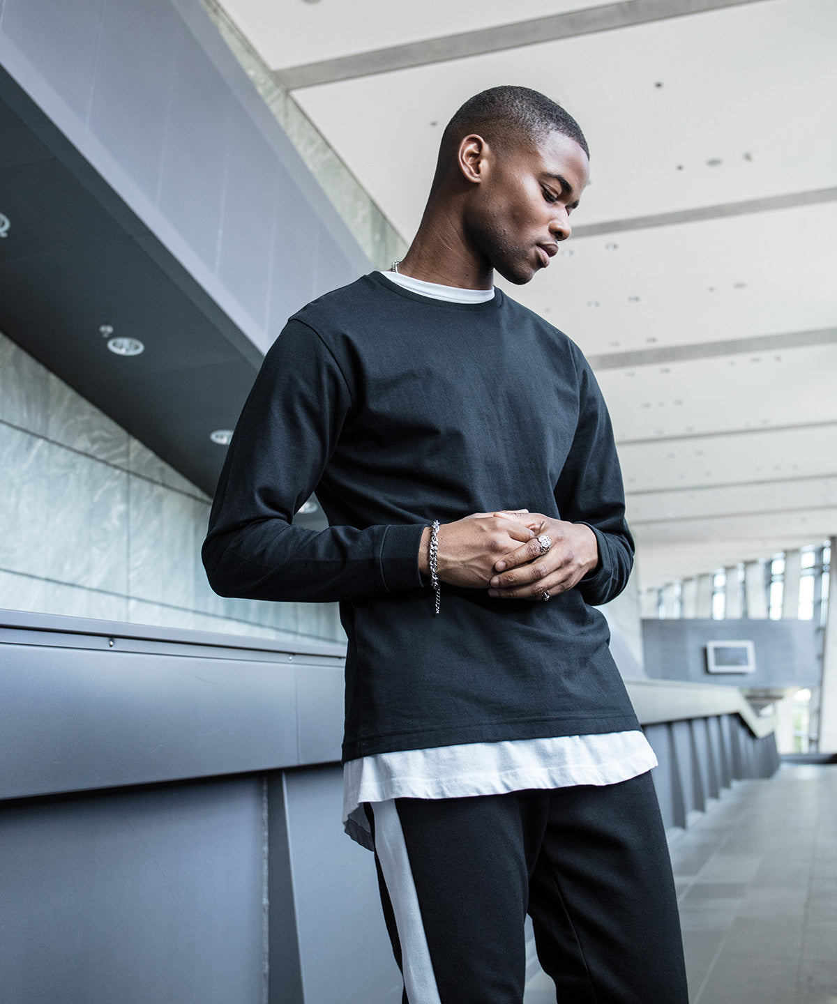 Long sleeve with cuff rib