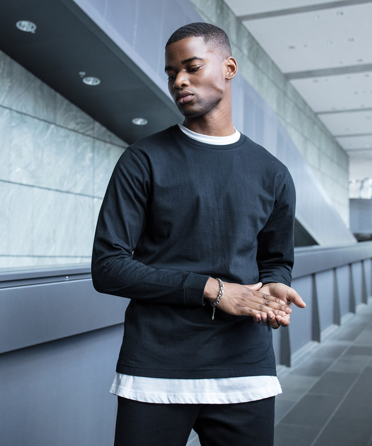 Long sleeve with cuff rib