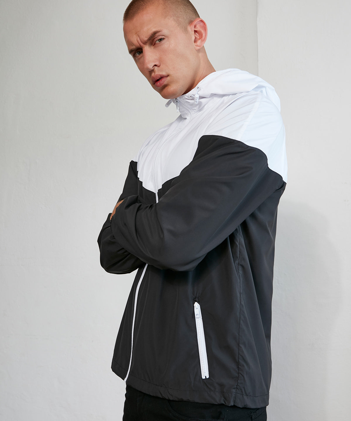 Two-tone tech windrunner jacket