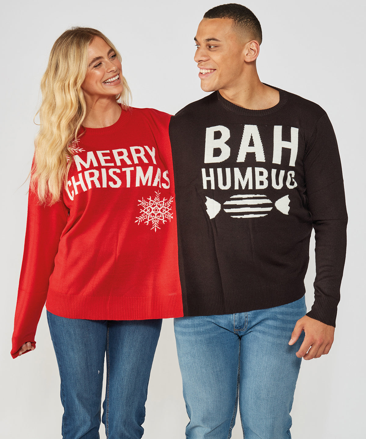 Adults Double Merry Christmas/Bah Humbug Christmas Jumper