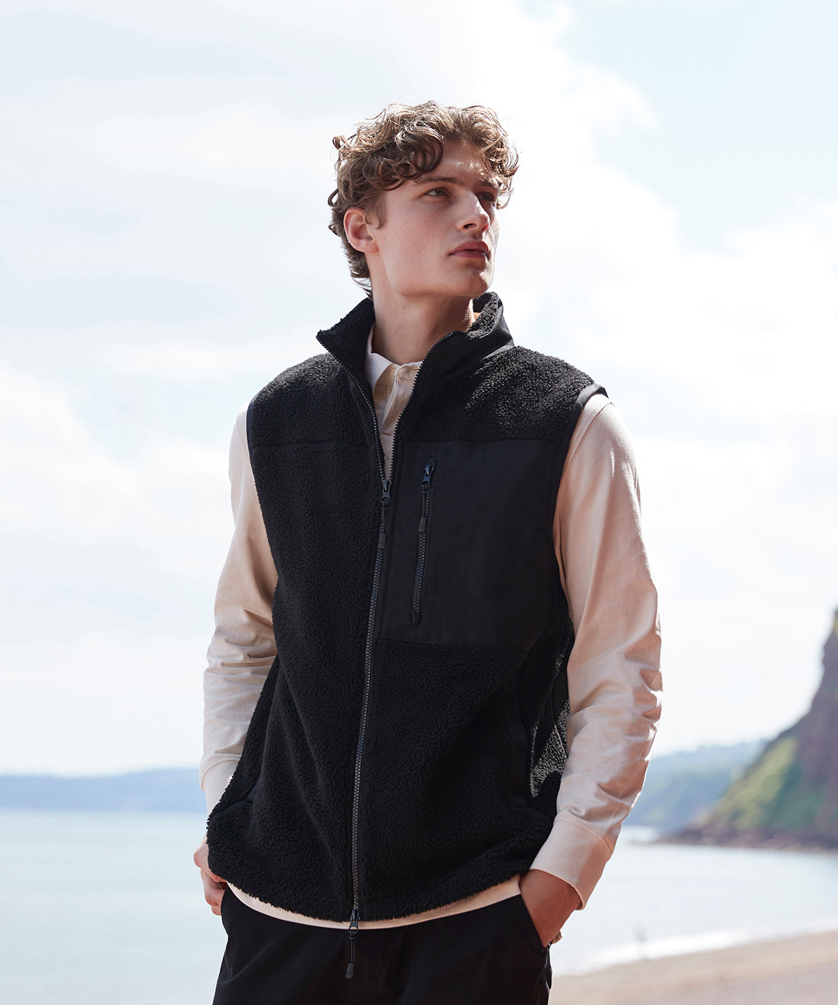 Recycled sherpa gilet