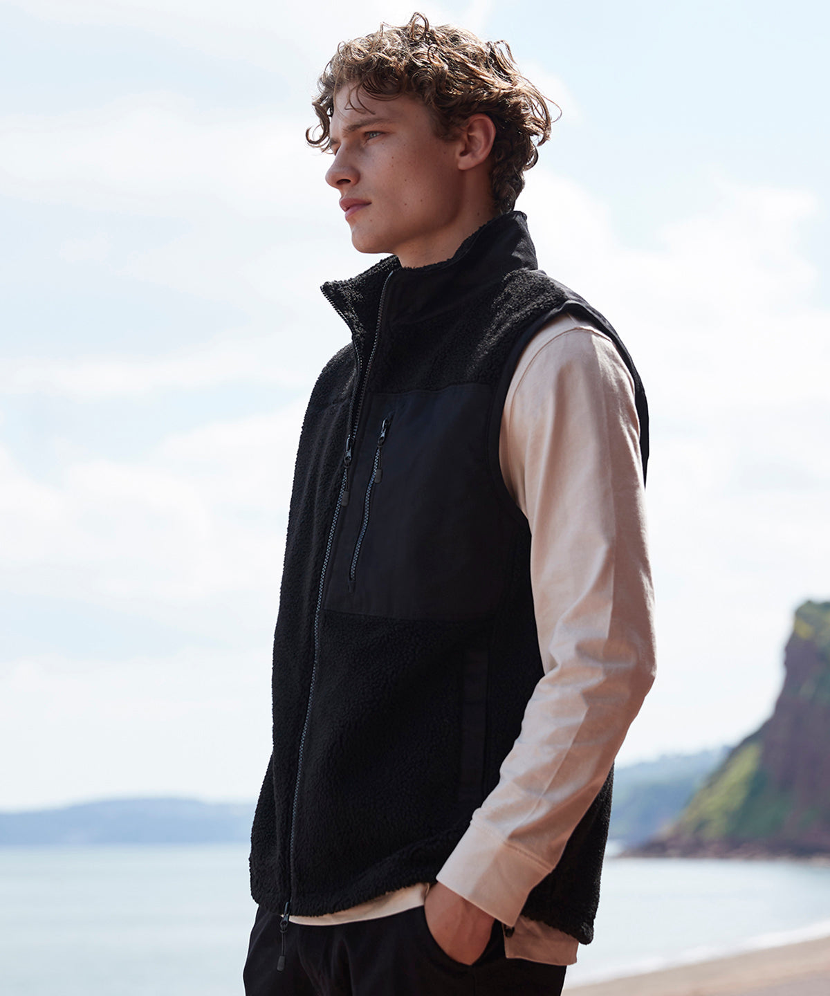 Recycled sherpa gilet