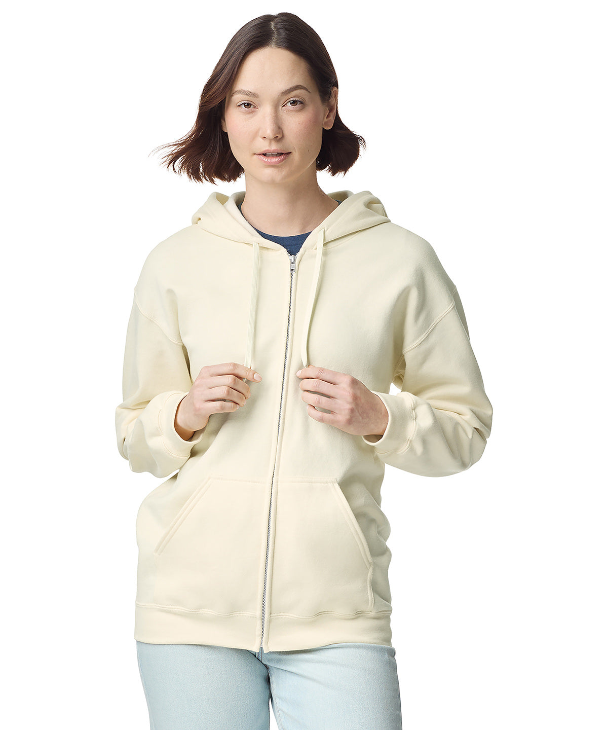 Softstyle™ midweight fleece adult full-zip hooded sweatshirt