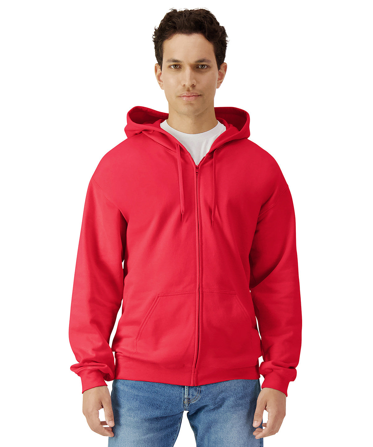 Softstyle™ midweight fleece adult full-zip hooded sweatshirt