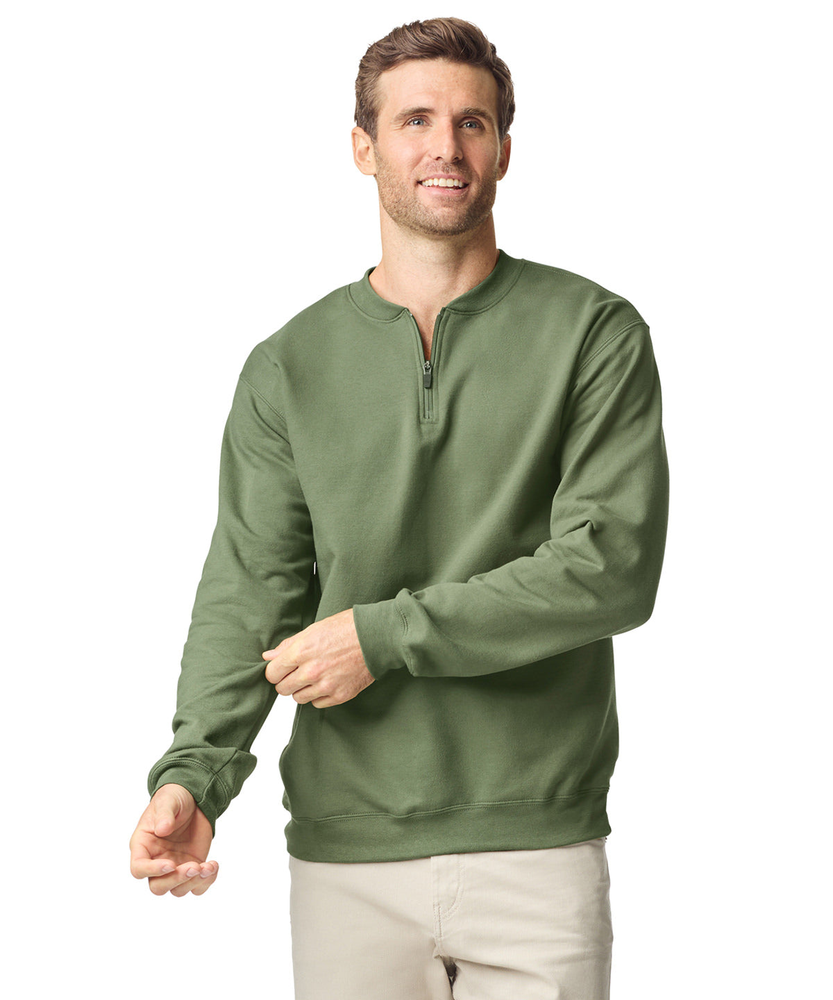 Softstyle™ midweight adult fleece 1/4-zip sweatshirt