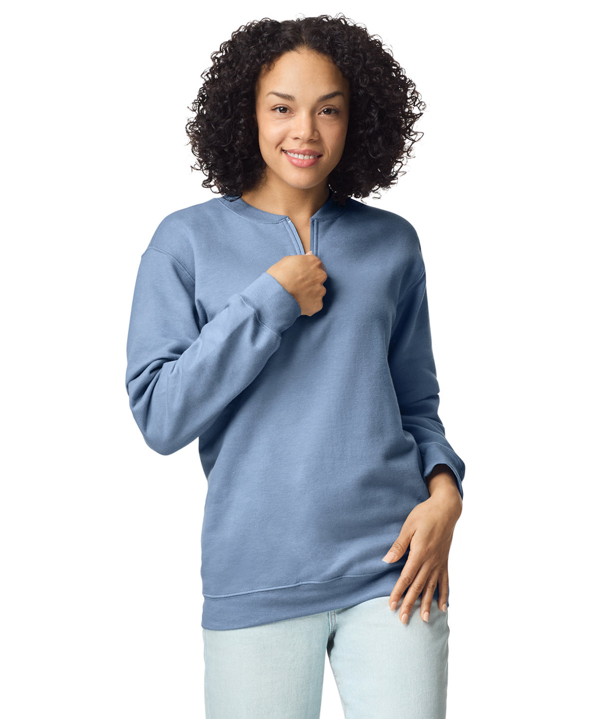 Softstyle™ midweight adult fleece 1/4-zip sweatshirt