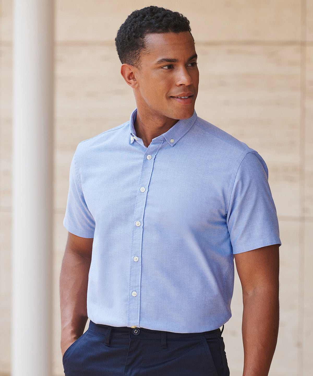 Modern short sleeve Oxford shirt