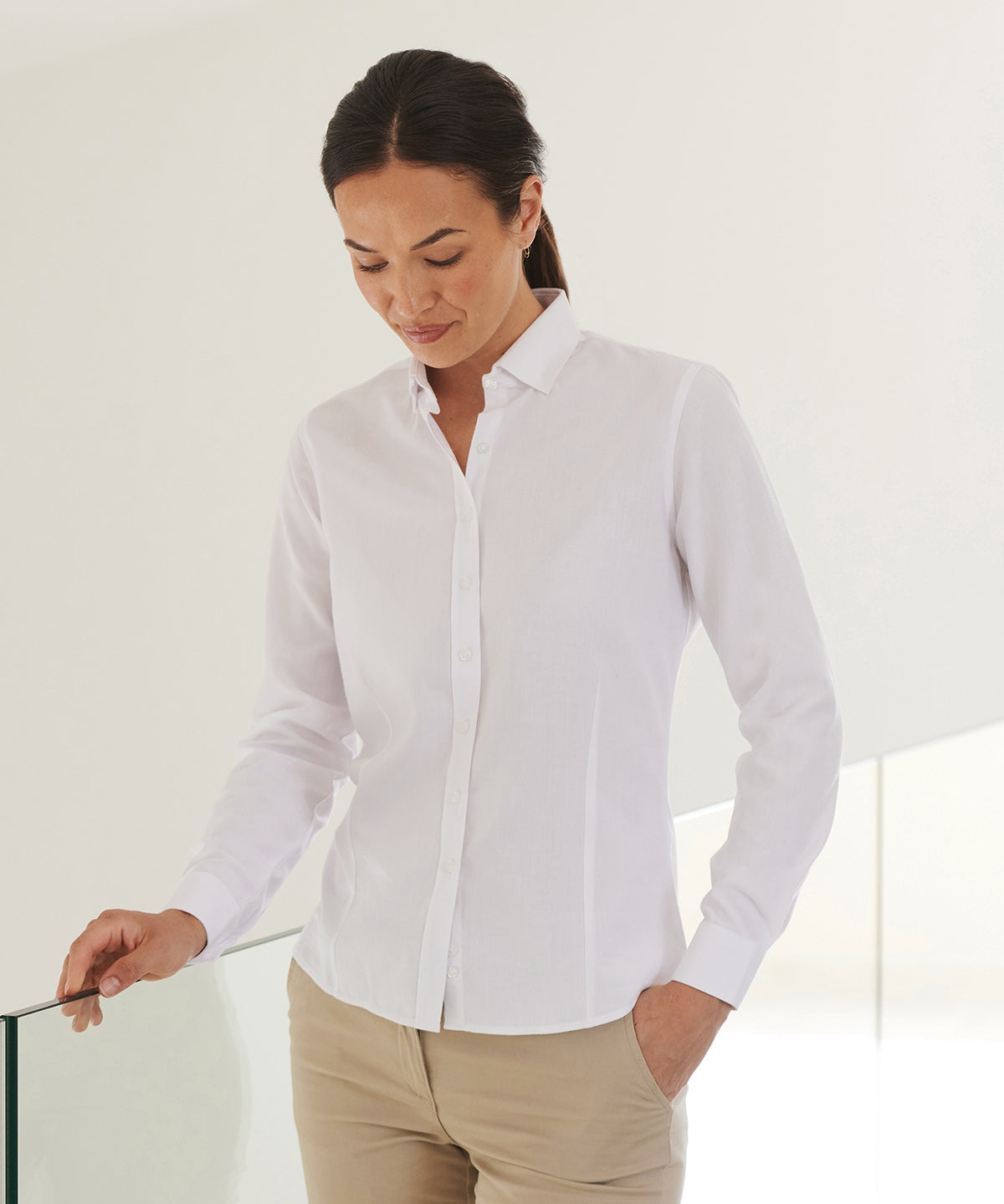 Women’s long sleeve ‘cotton-feel’ Coolplus® shirt