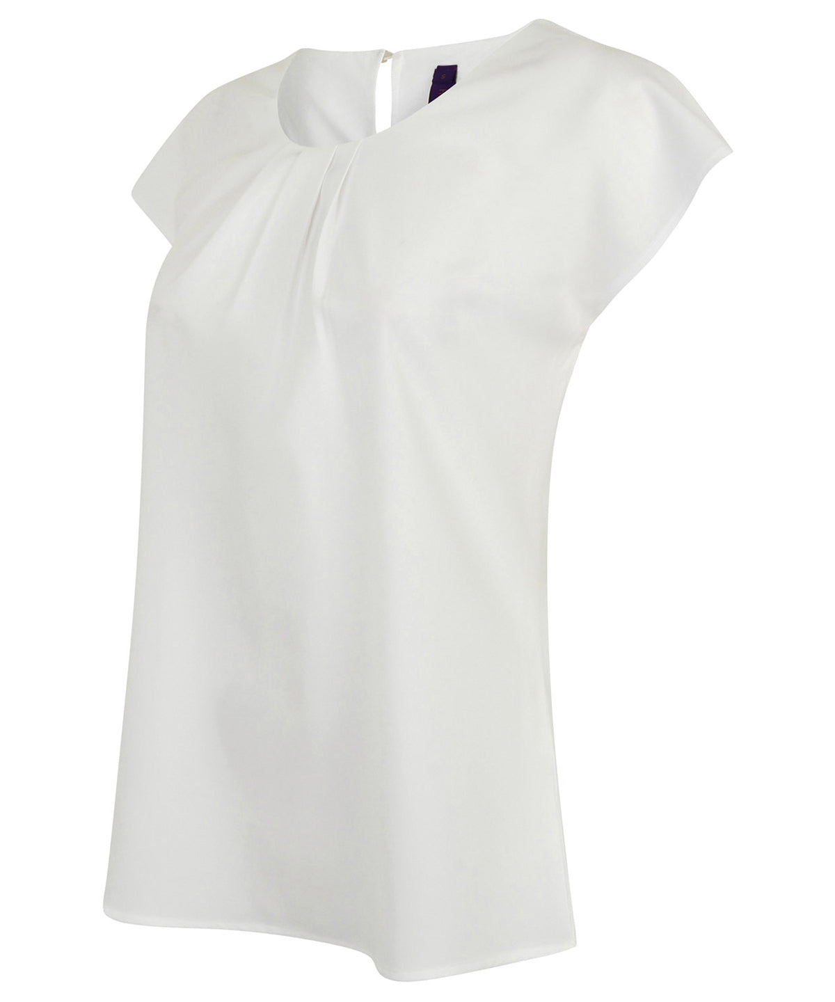 Women's pleat front short sleeve blouse