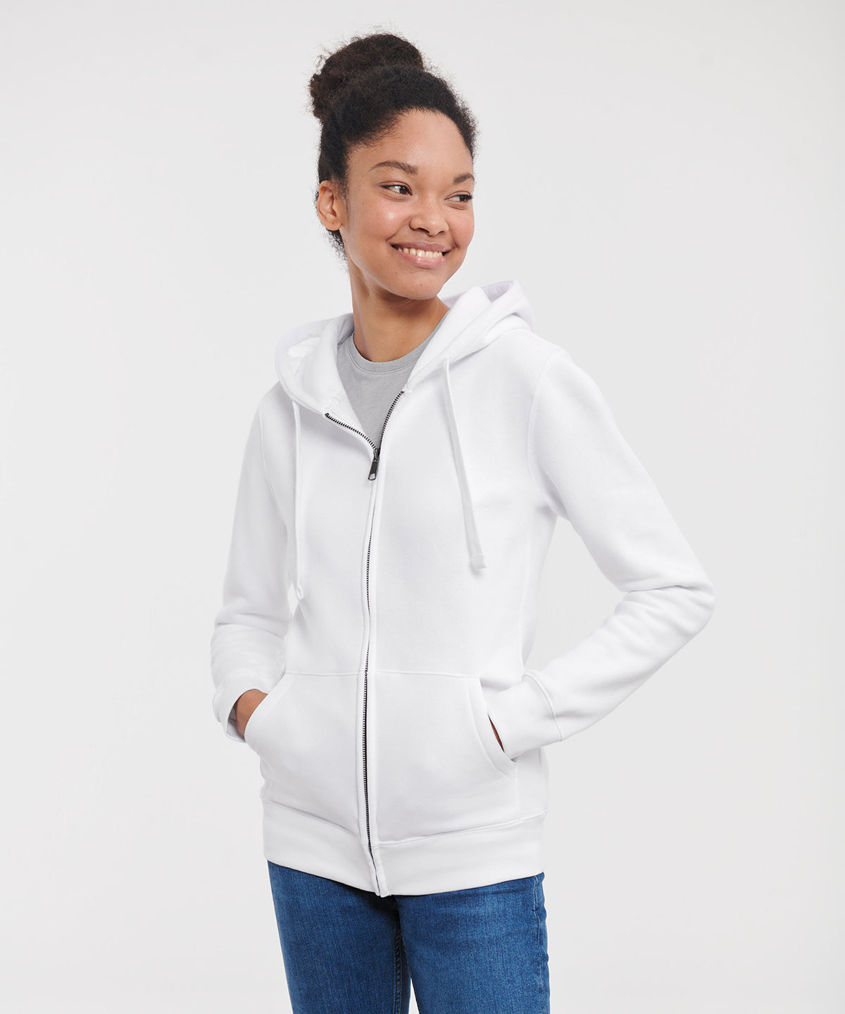 Women's authentic zipped hooded sweatshirt