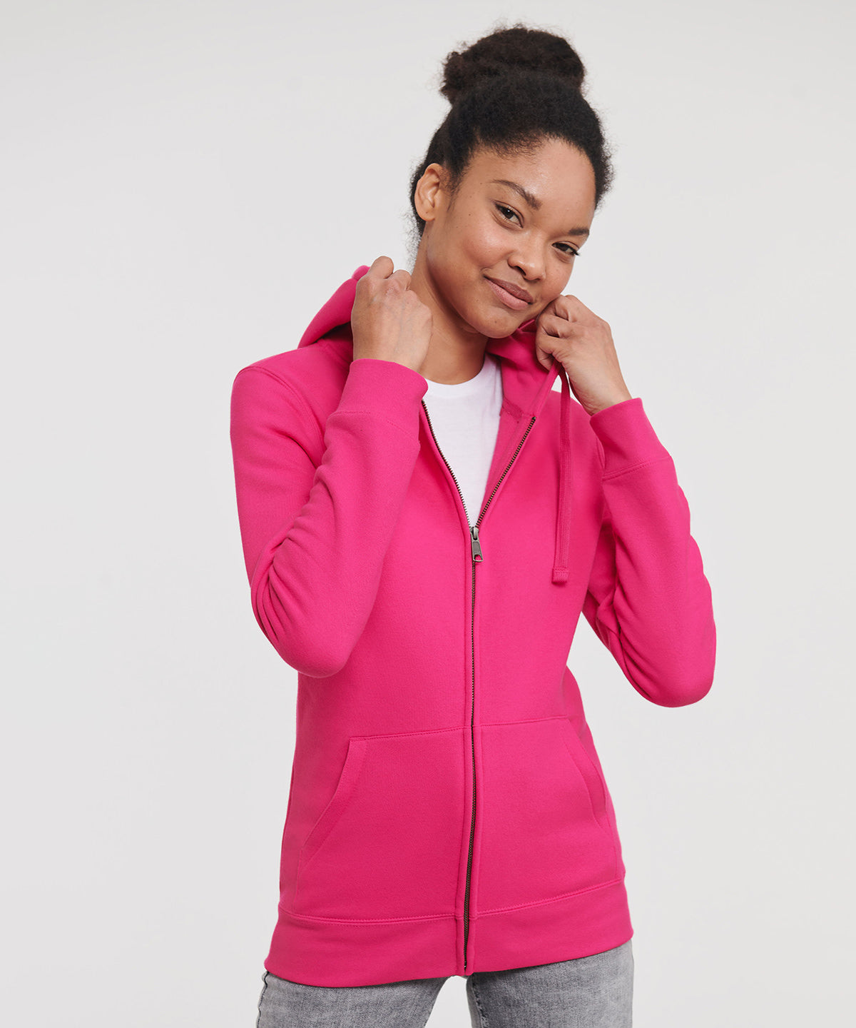 Women's authentic zipped hooded sweatshirt