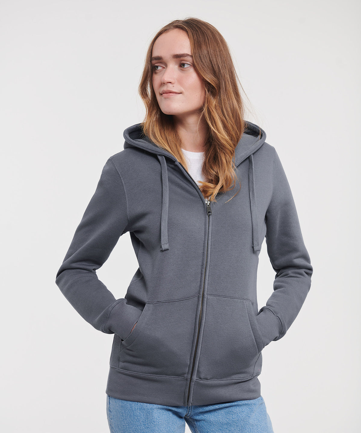 Women's authentic zipped hooded sweatshirt