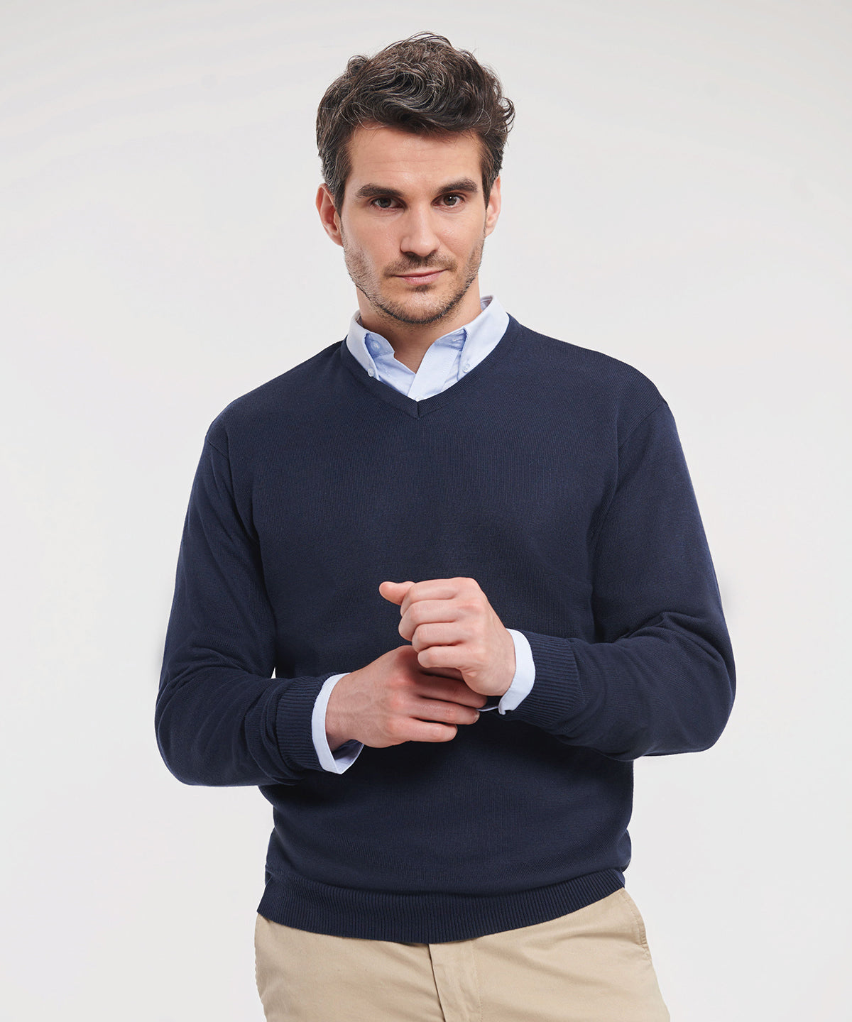 V-neck knitted sweater