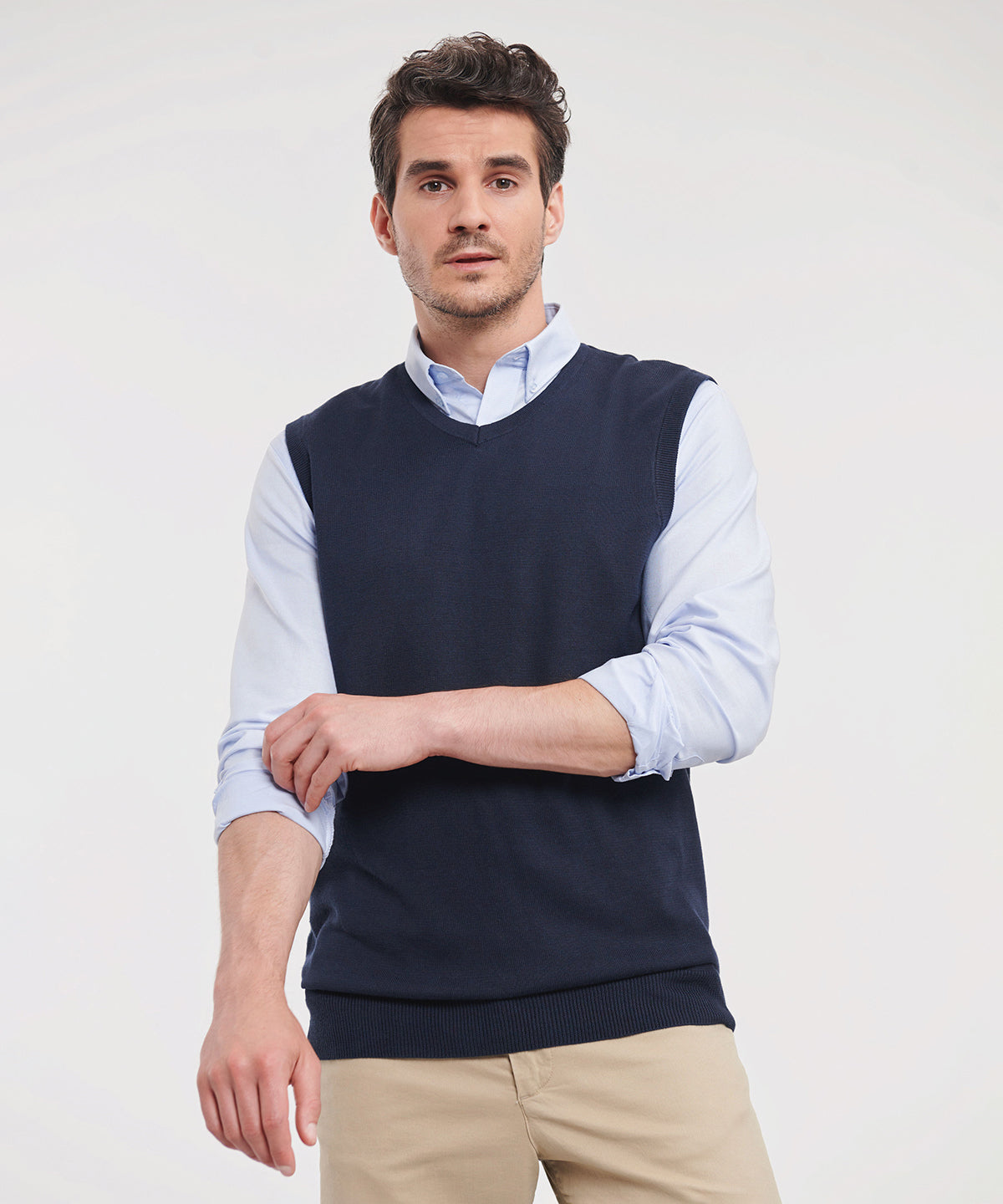 V-neck sleeveless knitted sweater