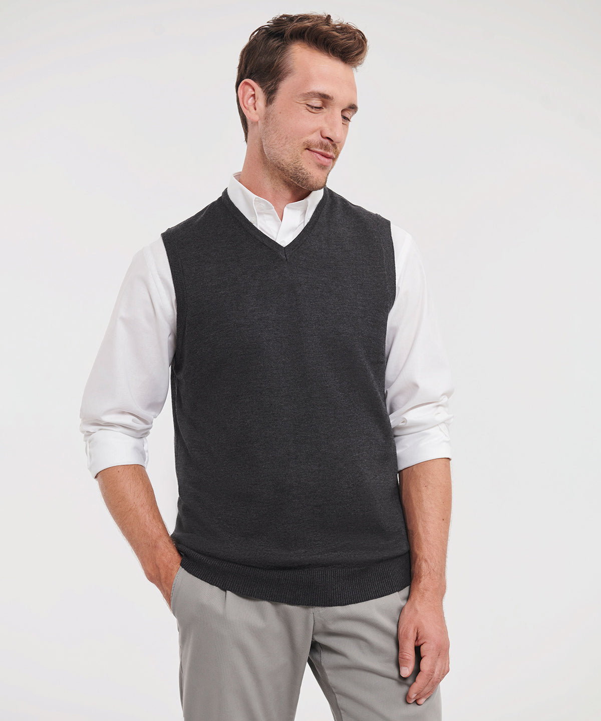 V-neck sleeveless knitted sweater