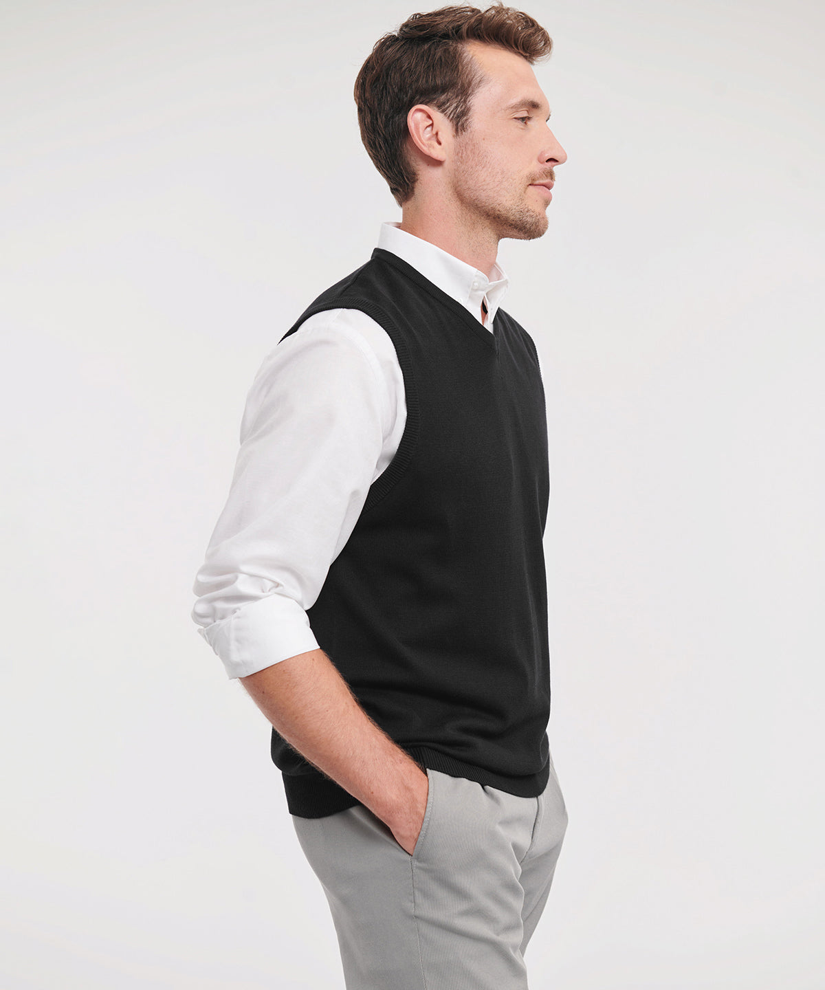 V-neck sleeveless knitted sweater