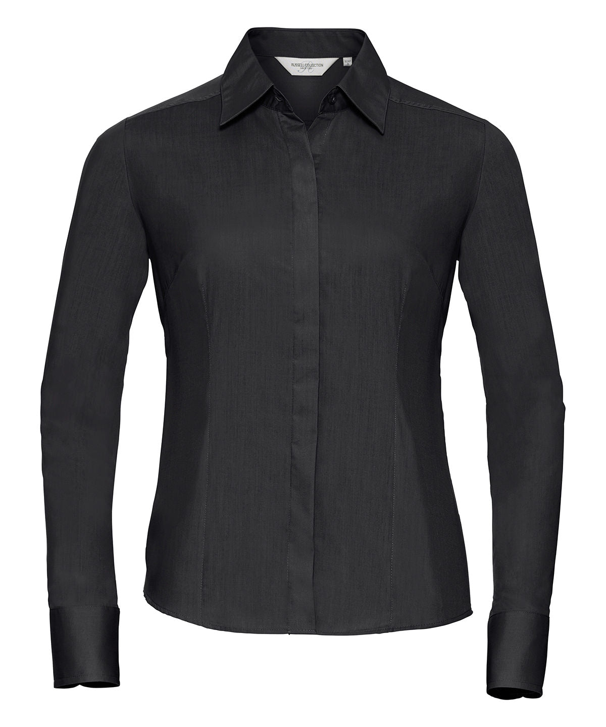 Women's long sleeve polycotton easycare fitted poplin shirt