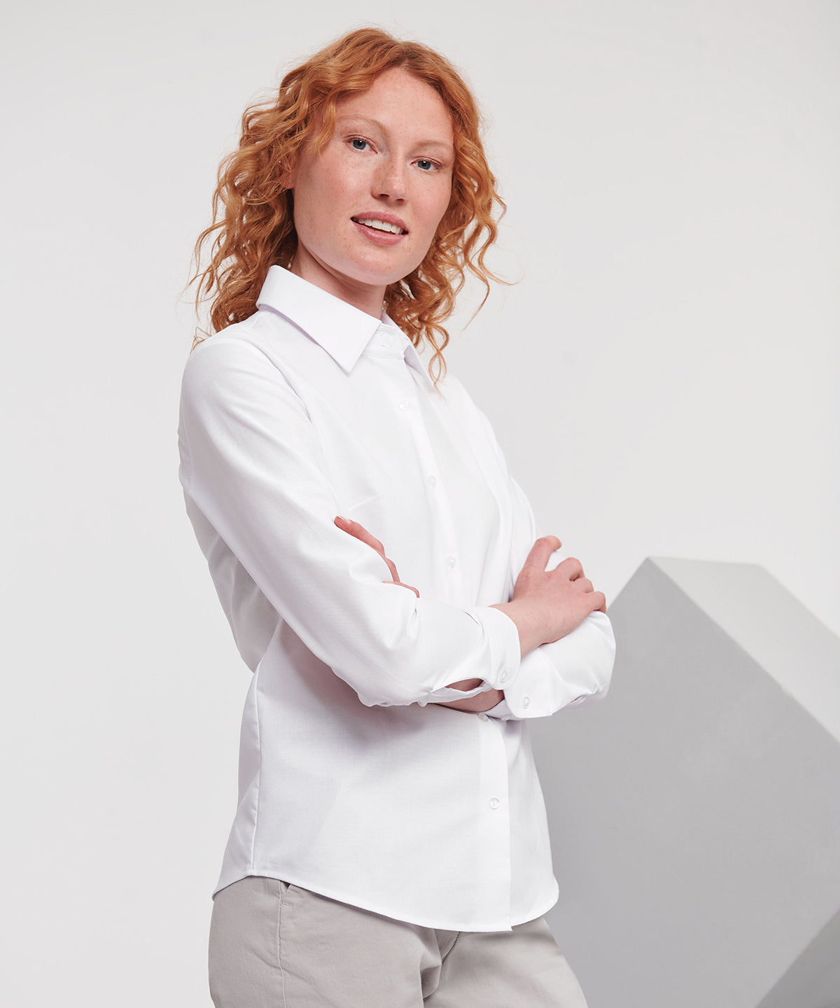 Women's long sleeve easycare Oxford shirt