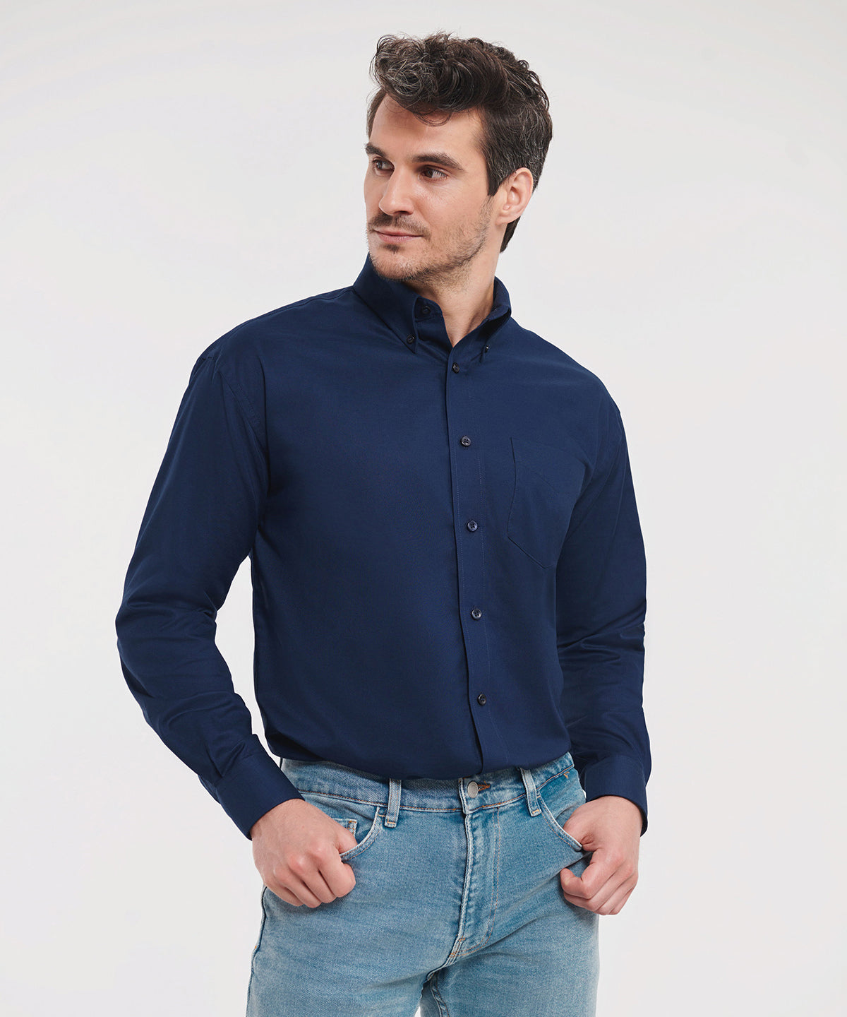 Long sleeve easycare Oxford shirt