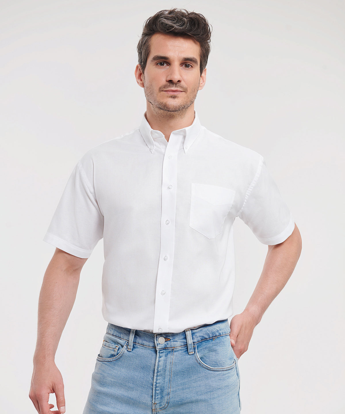 Short sleeve easycare Oxford shirt