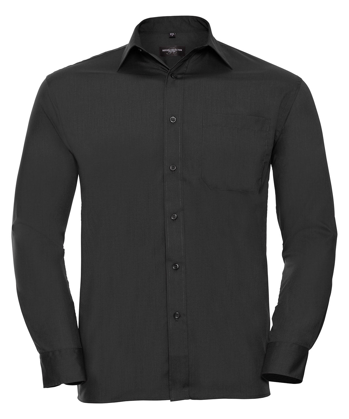 Long sleeve polycotton easycare poplin shirt