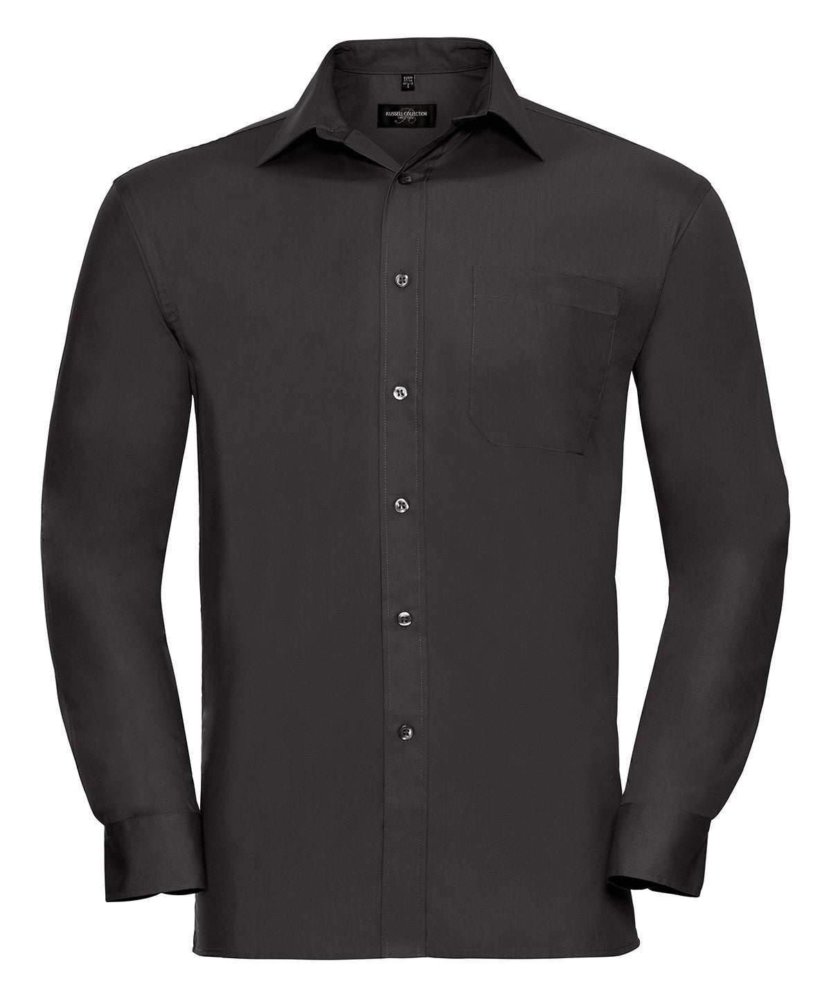 Long sleeve pure cotton easycare poplin shirt