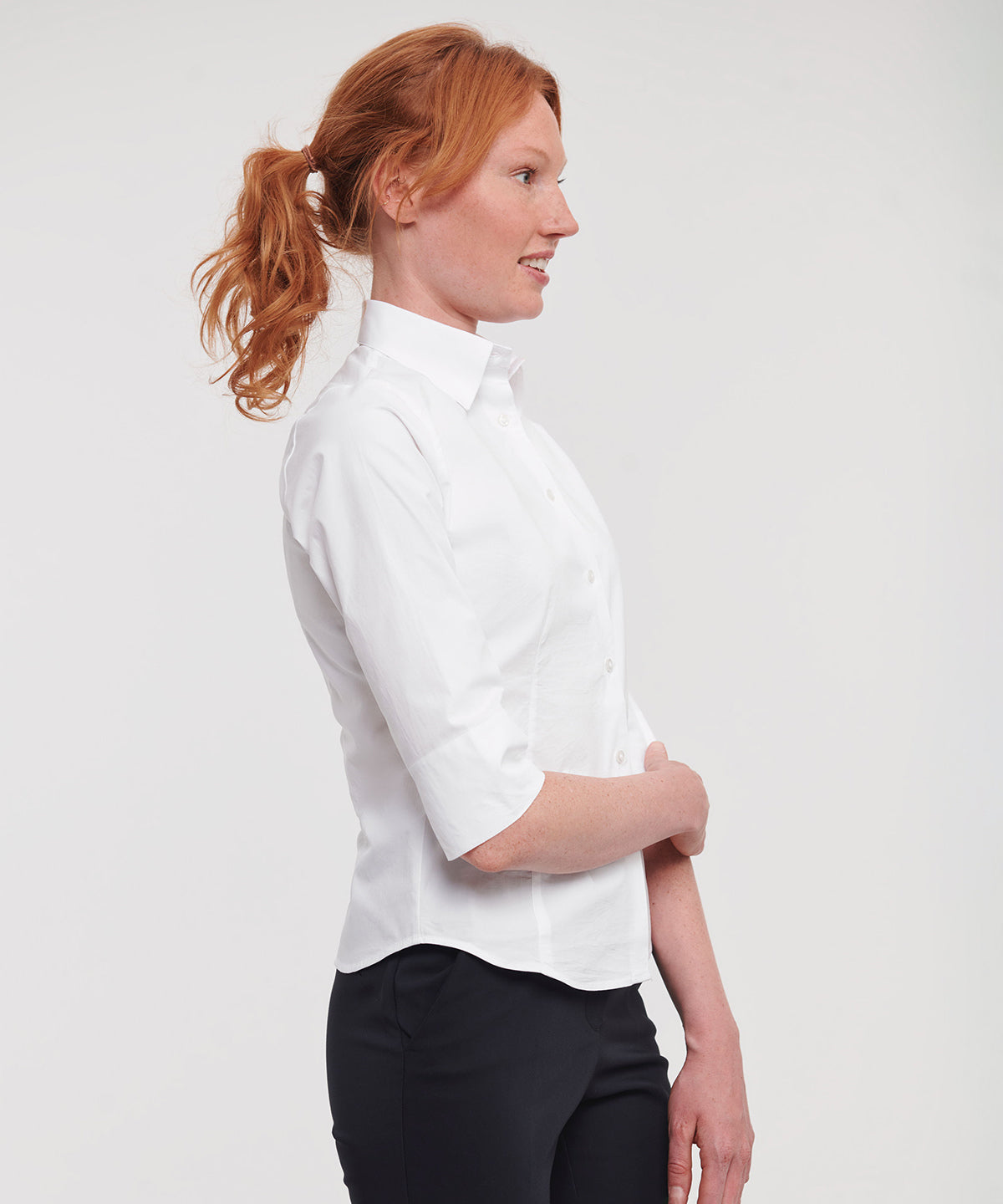 Women's ¾ sleeve easycare fitted shirt