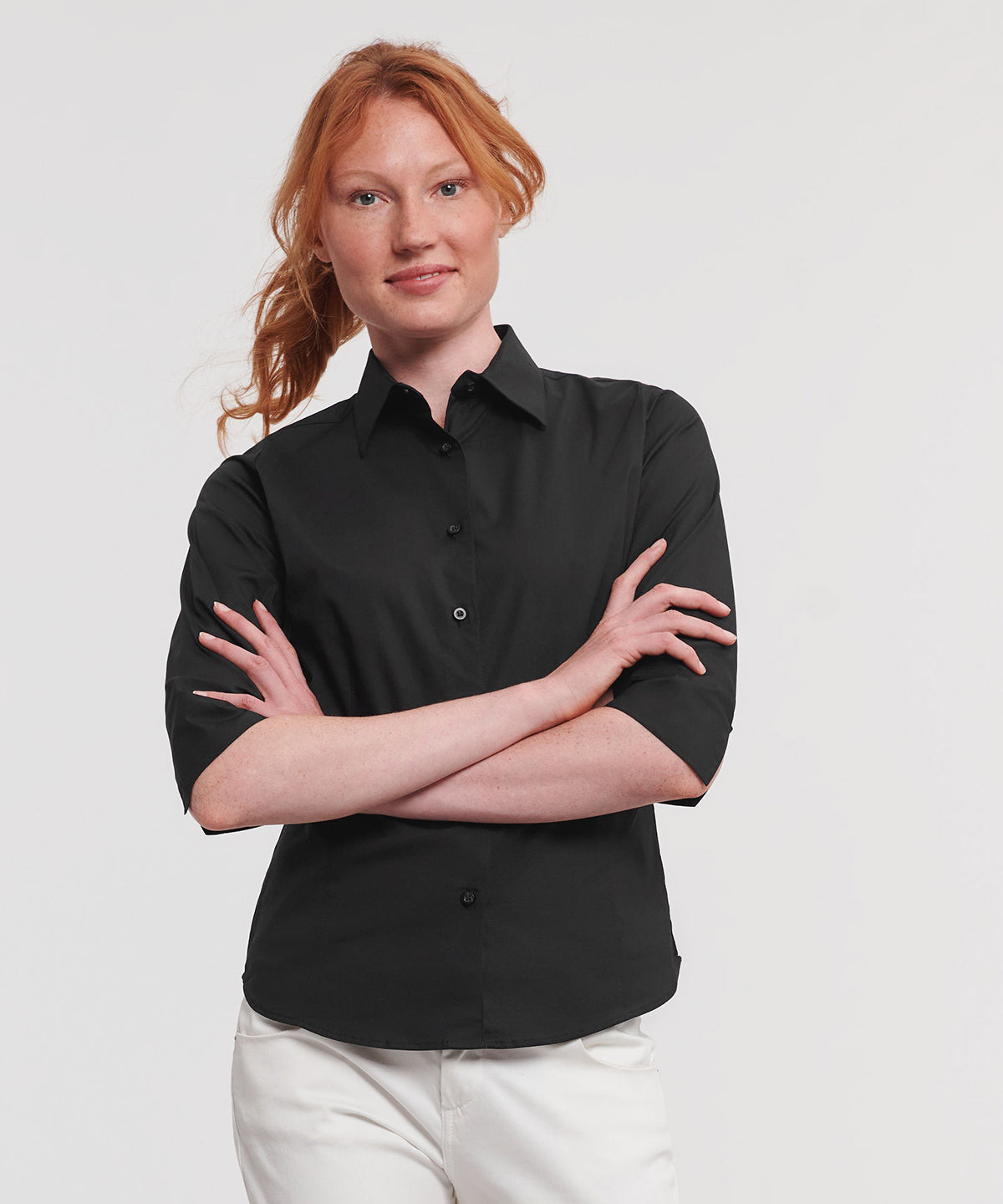 Women's ¾ sleeve easycare fitted shirt