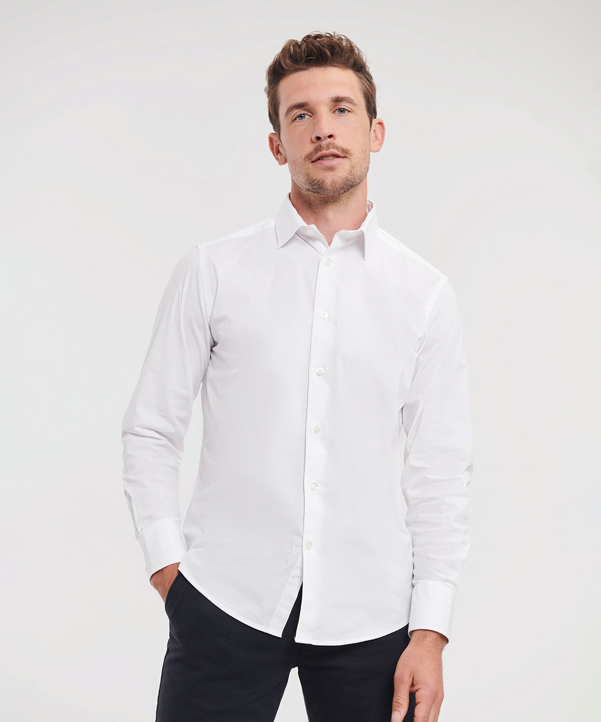 Long sleeve easycare fitted shirt