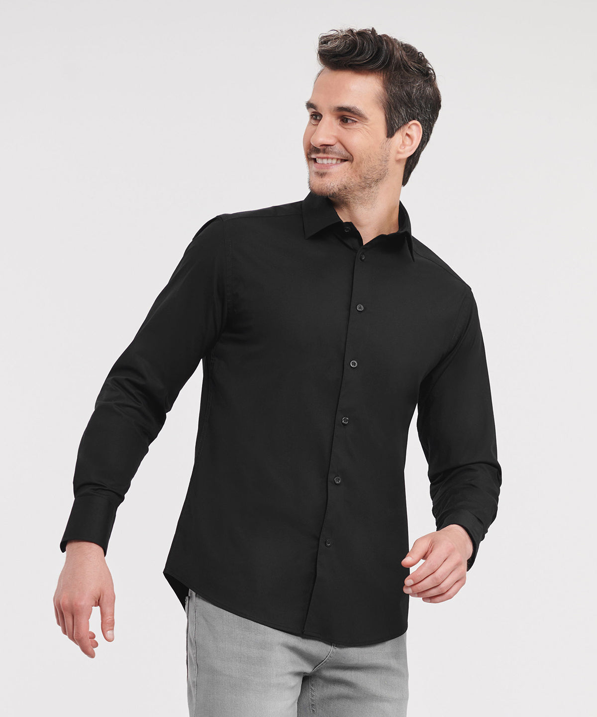 Long sleeve easycare fitted shirt