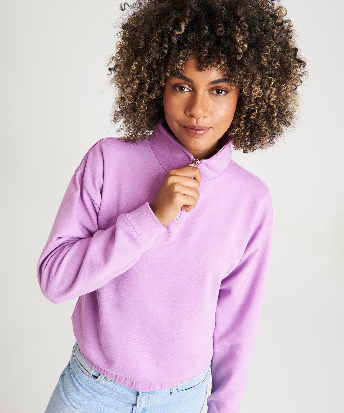 Women's cropped ¼-zip sweat